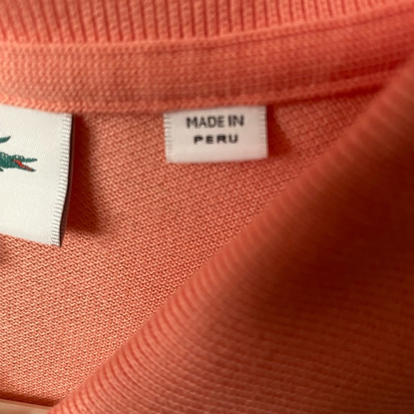 Lacoste Big and Tall 4X Coral Light Orange Classic Fit Short sleeve Polo - Picture 4 of 9